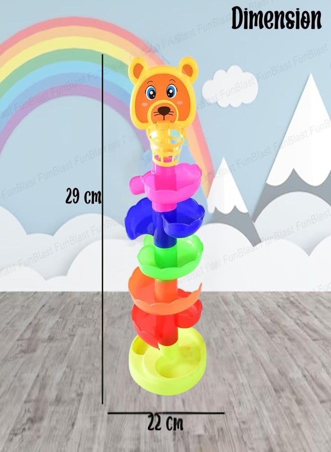Drumstone (𝟏𝟎 𝐘𝐞𝐚𝐫𝐬 𝐖𝐚𝐫𝐫𝐚𝐧𝐭𝐲 5-Layer Ball Drop and Roll Swirling Tower - Colorful Plastic Stack Toy for Babies & Toddlers | Fun Educational Toy for Brain Development & Motor Skills - Image 3